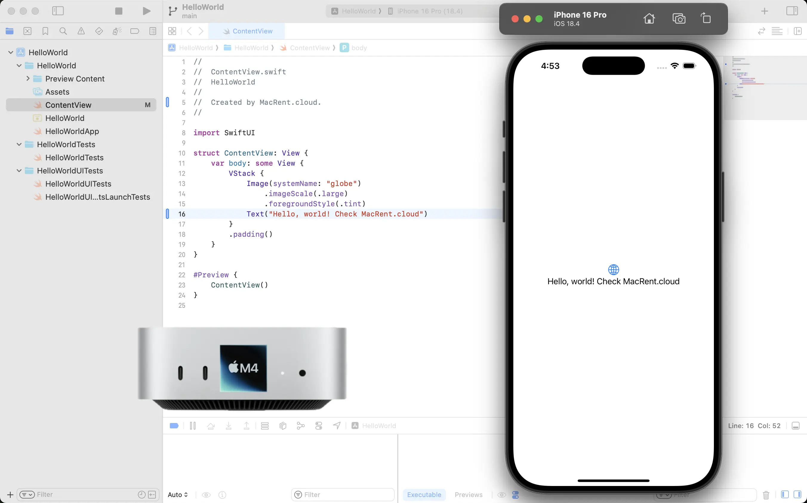 MacOS Virtual Machine Interface